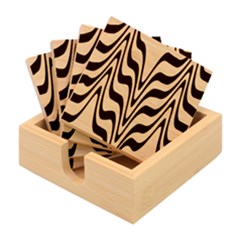 Swirl Pattern Abstract Marble Bamboo Coaster Set