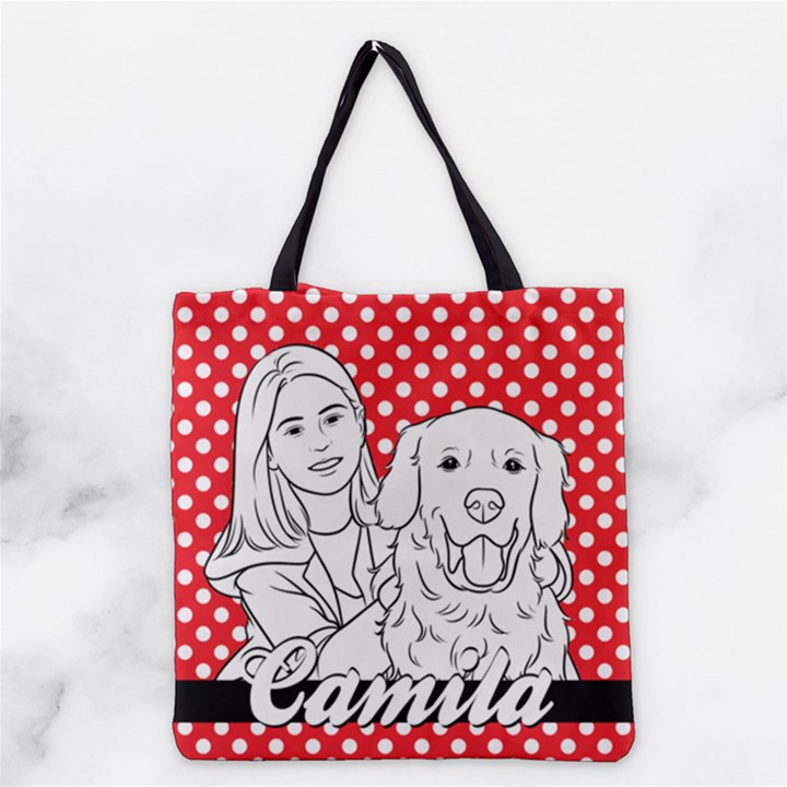 Personalized Hand Draw Style Heart 3 Grocery Tote Bag