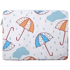 Rain Umbrella Pattern Water 17  Vertical Laptop Sleeve Case With Pocket