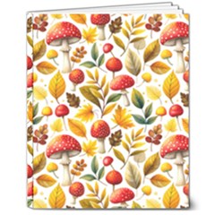 Mushroom Autumn Fall 8  X 10  Hardcover Notebook
