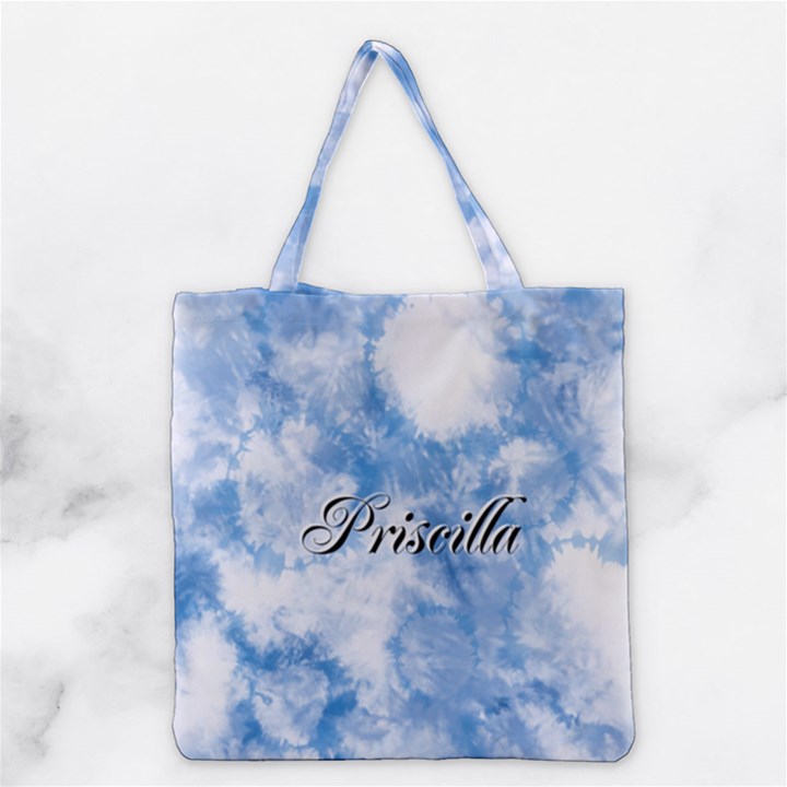 Personalized Tie Dyed Style Name Tote Bag Grocery Tote Bag