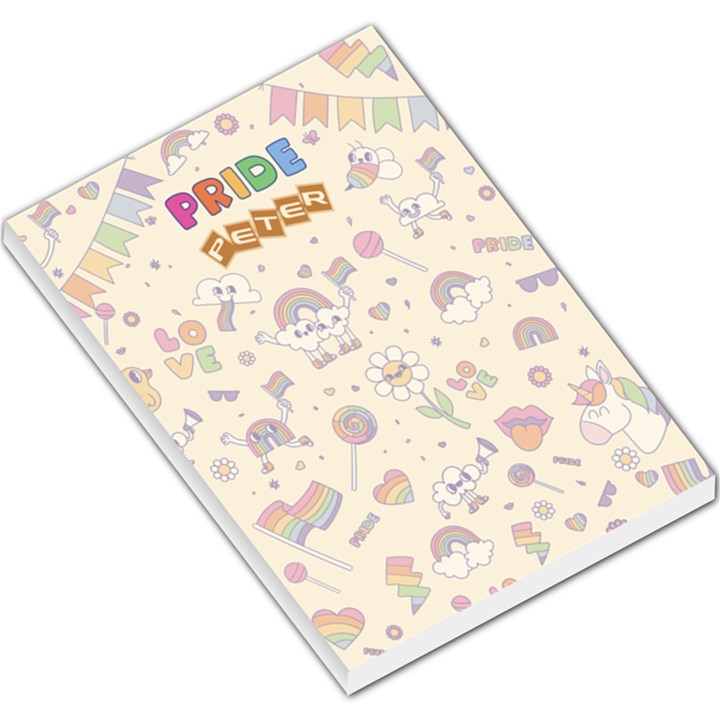 Personalized Pride Love Festival Any Text Name Large Memo Pad Large Memo Pads