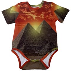 Pyramids Egypt Monument Landmark Sunrise Sunset Egyptian Baby Short Sleeve Bodysuit