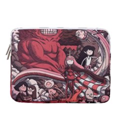 Adventure Time Cartoon 14  Vertical Laptop Sleeve Case With Pocket