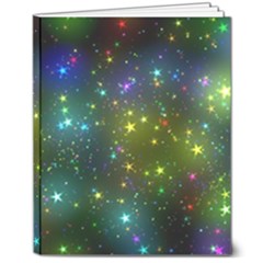 Stars Coloured Lights Background 8  X 10  Hardcover Notebook