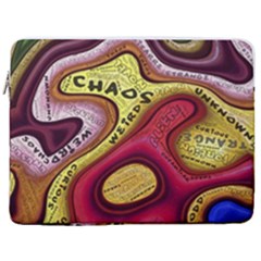 Chaos Unknown Unfamiliar Strange 17  Vertical Laptop Sleeve Case With Pocket