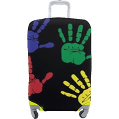 Handprints Hand Print Colourful Luggage Cover (large)