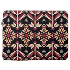 Vector Illustration Of Ukrainian Folk Seamless Pattern Ethnic Ornament Border Element Traditional 17  Vertical Laptop Sleeve Case With Pocket