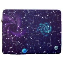 Realistic Night Sky Poster With Constellations 17  Vertical Laptop Sleeve Case With Pocket