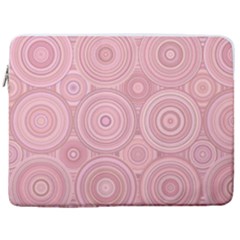 Pink Retro Texture With Circles, Retro Circles Background, 17  Vertical Laptop Sleeve Case With Pocket