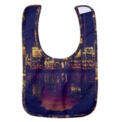 Abstract City Retro Sunset Night Baby Bib