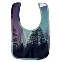 Silhouette Of Aurora Borealis Baby Bib