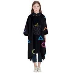 Kids , Kids , Background, Doodle Kids  Hooded Rain Ponchos