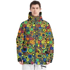 Circles, Colorful Men s Multi Pockets Zip Ski And Snowboard Waterproof Breathable Jacket