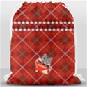 Personalized Any Text Xmas Cats Drawstring Bag Drawstring Bag (Large) View2