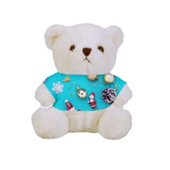 Christmas Decorations Blue Xmas Background Full Print Cuddly Teddy Bear