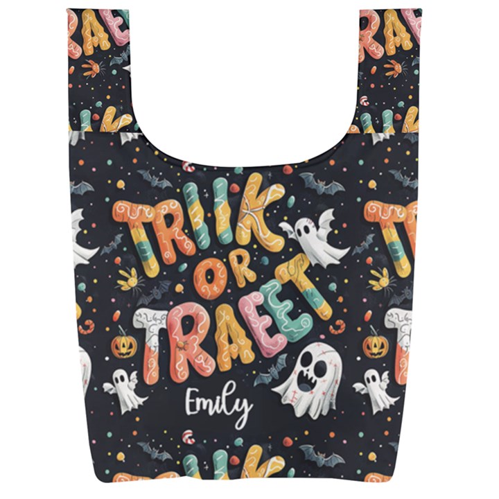 Personalized Halloween Name Any Text Foldable Shopping Bag Foldable Shopping Bag