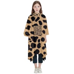 Leopard Skin Pattern Kids  Hooded Rain Ponchos