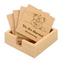 Personalized Bear Line art Family Any Text Name Bamboo Coaster Set Bamboo Coaster Set View1