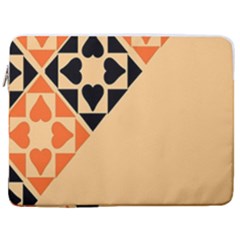 Aesthetic Hearts 17  Vertical Laptop Sleeve Case With Pocket