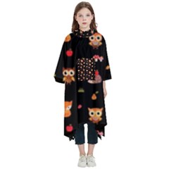 Cool Woodland Animal, Koteto, Scandinavian, Acorn Kids  Hooded Rain Ponchos