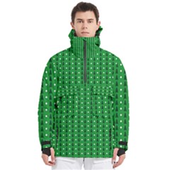 Green Christmas Tree Pattern Background Men s Pullover Zip Ski And Snowboard Waterproof Breathable Jacket