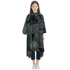 Leaves Plant Foliage Green Kids  Hooded Rain Ponchos