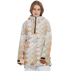 Shells Pattern Women s Pullover Zip Ski And Snowboard Waterproof Breathable Jacket