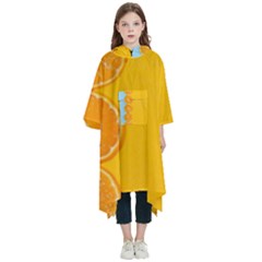 Orange, Slices, Fruit, Citrus Kids  Hooded Rain Ponchos