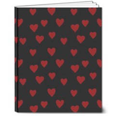 Small Cute Hearts  8  X 10  Hardcover Notebook
