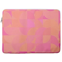 Geometric Pink Ocean  17  Vertical Laptop Sleeve Case With Pocket