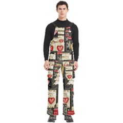 Christmas Reindeer Men s Side Zip Front Pouch Ski And Snowboard Bib Pants	
