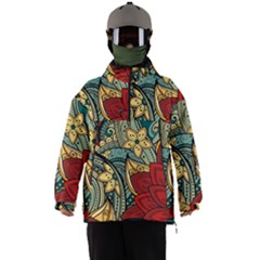 Pattern Shape Colorful Flower Leaves Men s Ski And Snowboard Waterproof Breathable Jacket