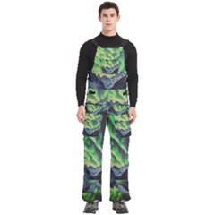 Lake Mountains Aorora Northern Lights Snow Men s Side Zip Front Pouch Ski And Snowboard Bib Pants	