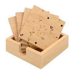  Minimalist Pattern With Simple Lines,flower And Shapes, Creating A Clean And Modern Bamboo Coaster Set