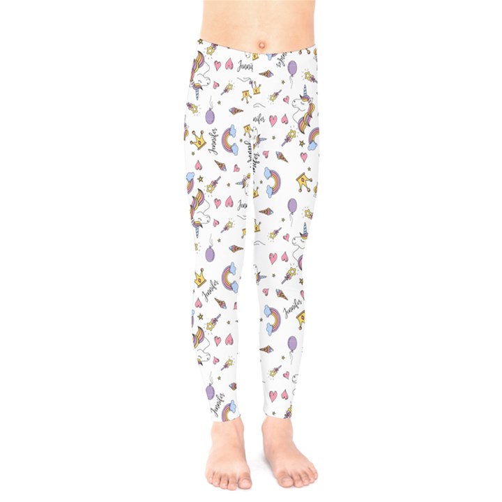 Personalized Unicorn Name Any Text Kids  Leggings