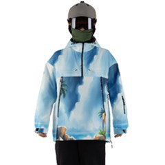 Delicate Watercolor Painting Surreal Oasis Scene With Intense Dramatic Lighting Men s Ski And Snowboard Waterproof Breathable Jacket