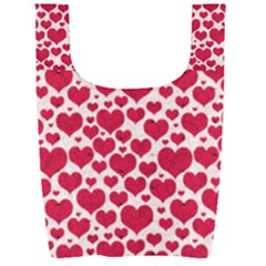 Hearts Valentine Pattern Seamless Foldable Shopping Bag