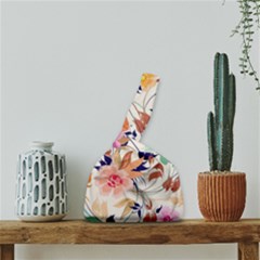 Abstract Floral Background Japanese Wrist Knot Bag