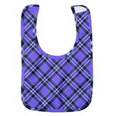 Blue Tartan Plaid 1 Diagonal Baby Bib