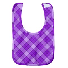 Purple Plaid Tartan 3 Diagonal (2) Baby Bib