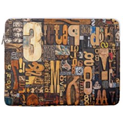 3d Letters Macro Wooden Letters Letters Textures 17  Vertical Laptop Sleeve Case With Pocket