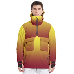 Electric Yellow To Burgundy Red Linear Gradient Men s Pullover Zip Ski And Snowboard Waterproof Breathable Jacket