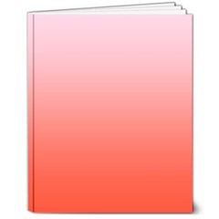 Pink Lace To Scarlet Red Linear Gradient 8  X 10  Hardcover Notebook
