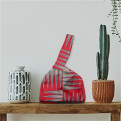 Zigzag Pattern Chevron Red Japanese Wrist Knot Bag