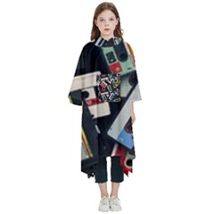 Abstract Case Kids  Hooded Rain Ponchos
