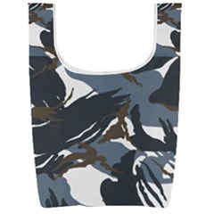 Blue Winter Camouflage, Military Camouflage Foldable Shopping Bag