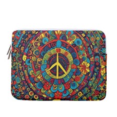 Peace Abstract Pattern Creative Drawing 13  Vertical Laptop Sleeve Case With Pocket