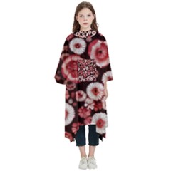 Mid Century Retro Floral 1970s 1960s Pattern 96 Kids  Hooded Rain Ponchos