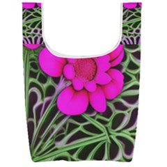 Mid Century Retro Floral 1970s 1960s Pattern 99 Foldable Shopping Bag